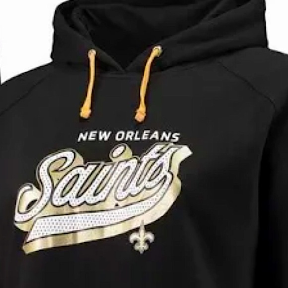 Fanatics New Orleans Saints Women’s 3XLg Raglan Pullover Sporty Oversized Hoodie - Picture 4 of 11